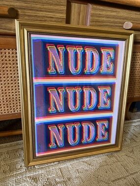 Pink Sign Wall Art Framed 16x20 | Retro Typography Print  Pop Art  Home Decor